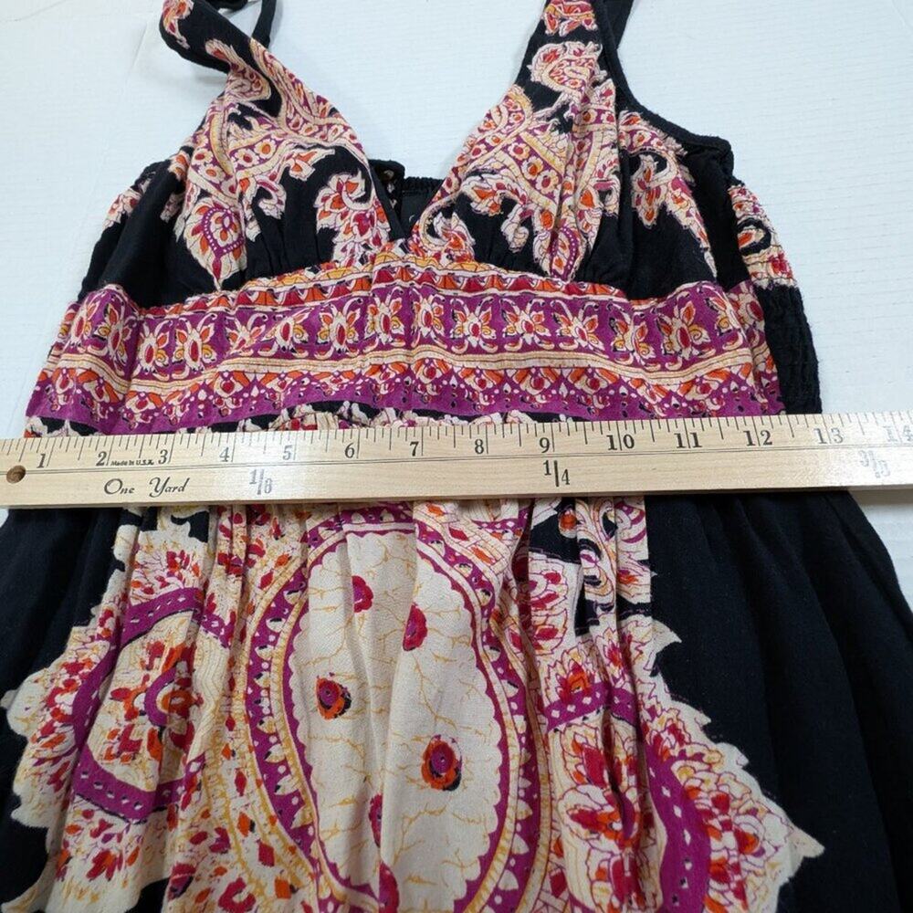 Angie Black Maxi Dress with Pink and Cream Paisley Print - Picture 4 of 6